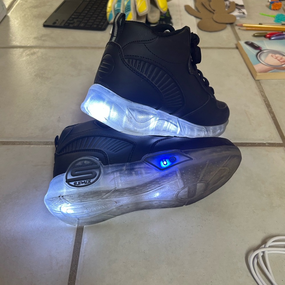 Skechers Black Light-Up Kids Sneakers